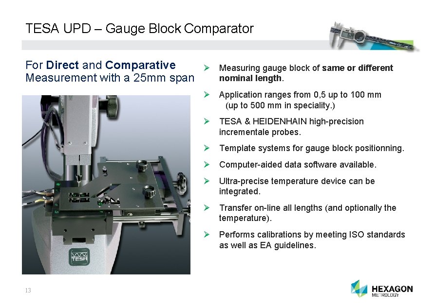 TESA UPD – Gauge Block Comparator For Direct and Comparative Measurement with a 25