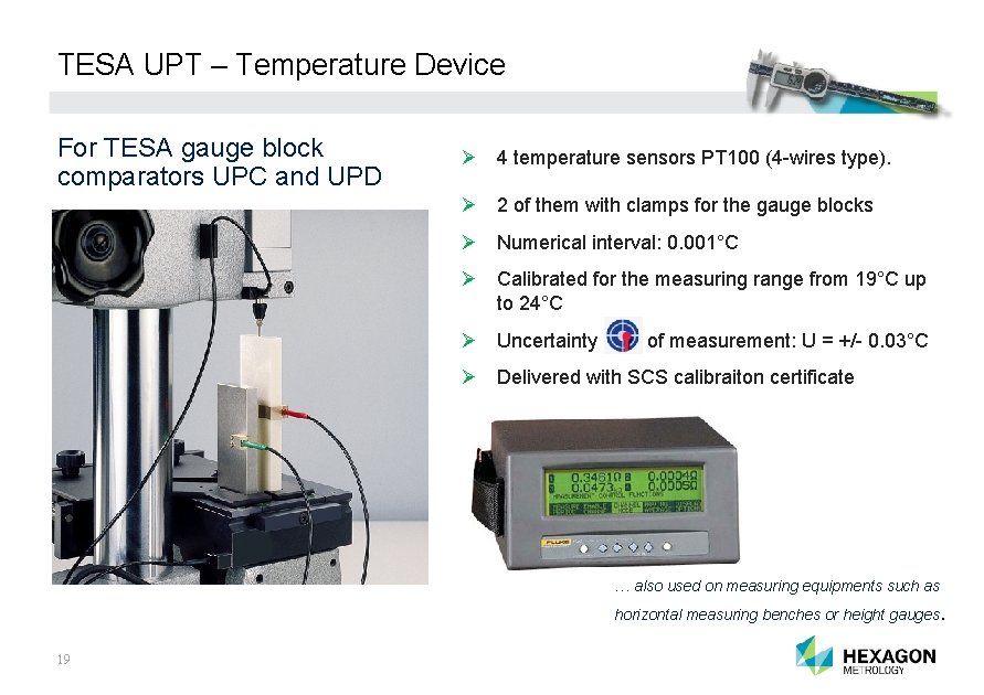 TESA UPT – Temperature Device For TESA gauge block comparators UPC and UPD Ø