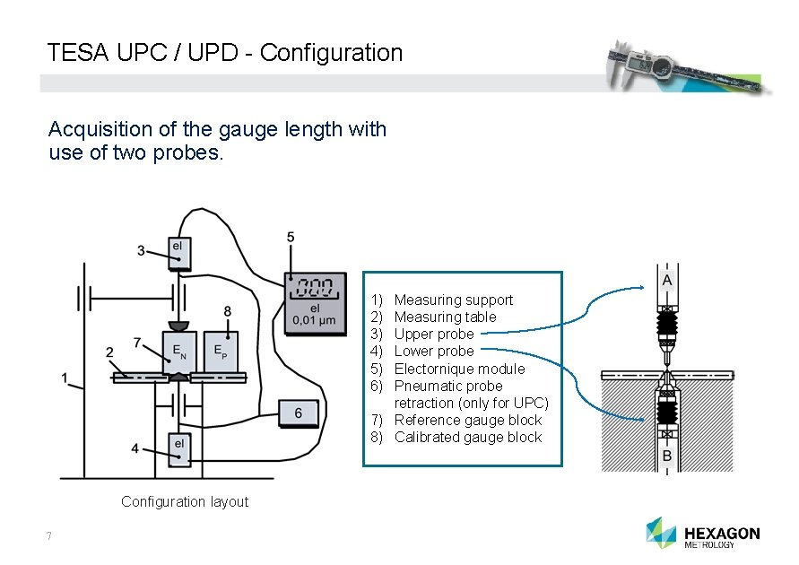 TESA UPC / UPD - Configuration Acquisition of the gauge length with use of