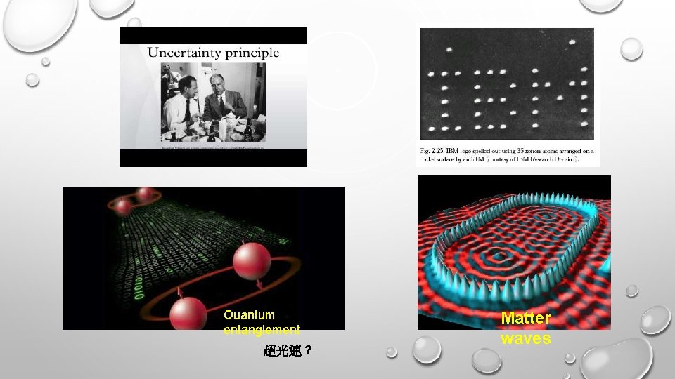 Quantum entanglement 超光速 ? Matter waves 