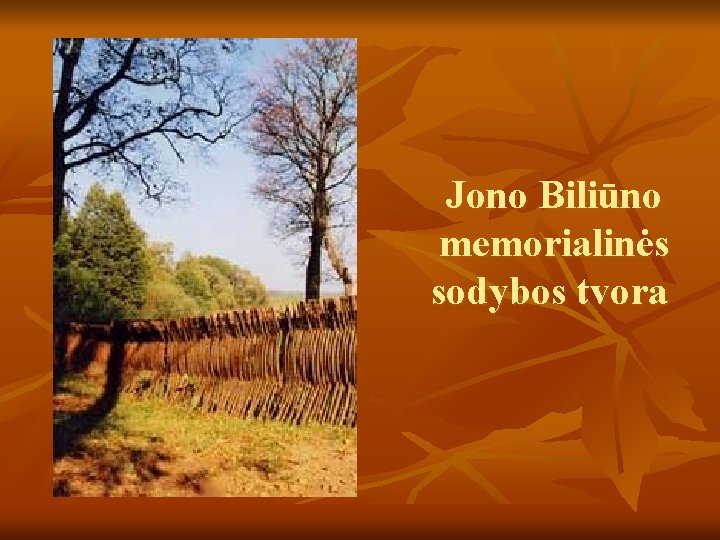 Jono Biliūno memorialinės sodybos tvora 