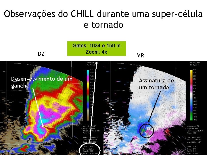 Observações do CHILL durante uma super-célula e tornado DZ Gates: 1034 e 150 m
