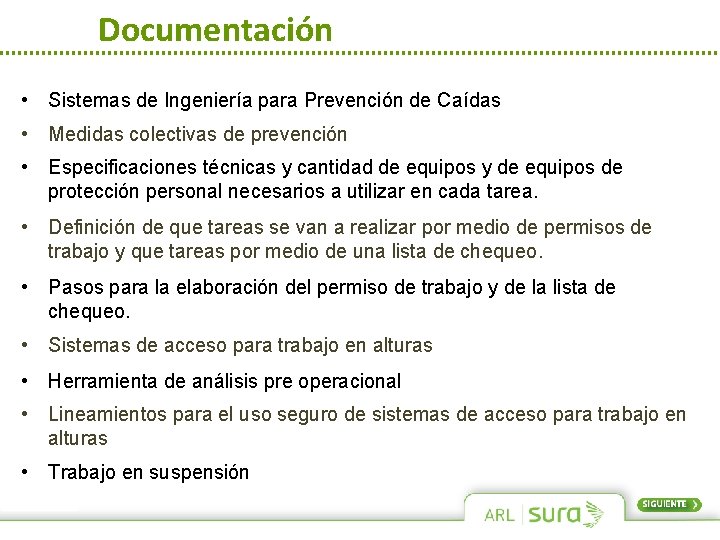 Documentación • Sistemas de Ingeniería para Prevención de Caídas • Medidas colectivas de prevención