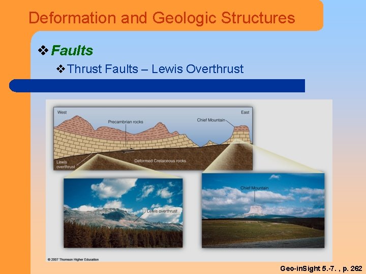 Deformation and Geologic Structures v Faults v. Thrust Faults – Lewis Overthrust Geo-in. Sight