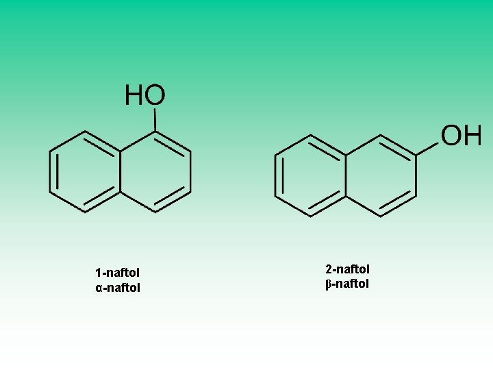 1 -naftol α-naftol 2 -naftol β-naftol 