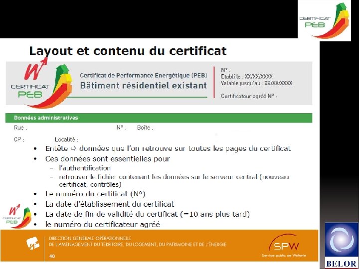 Le certificat PEB 