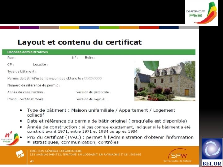 Le certificat PEB 