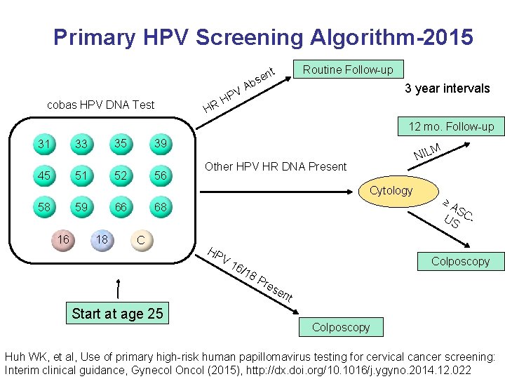 Primary HPV Screening Algorithm-2015 b cobas HPV DNA Test A PV n se Routine