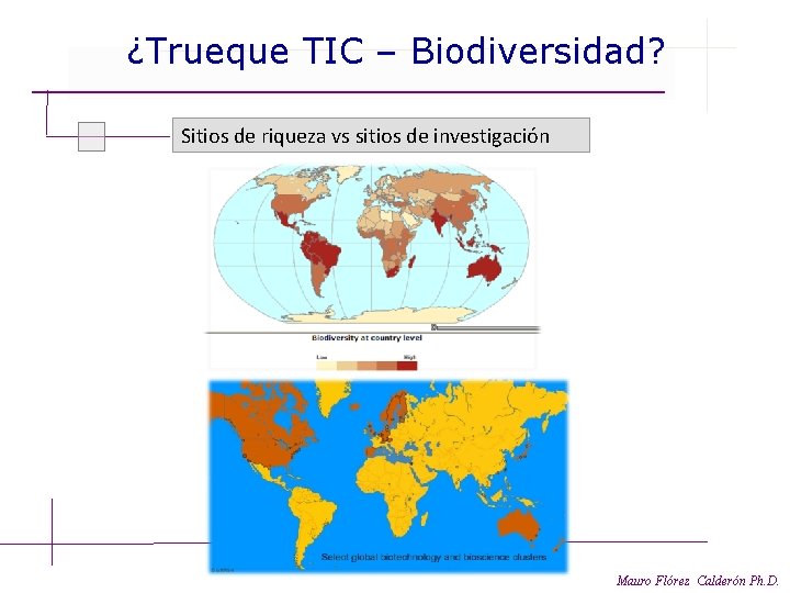 ¿Trueque TIC – Biodiversidad? Sitios de riqueza vs sitios de investigación Mauro Flórez Calderón