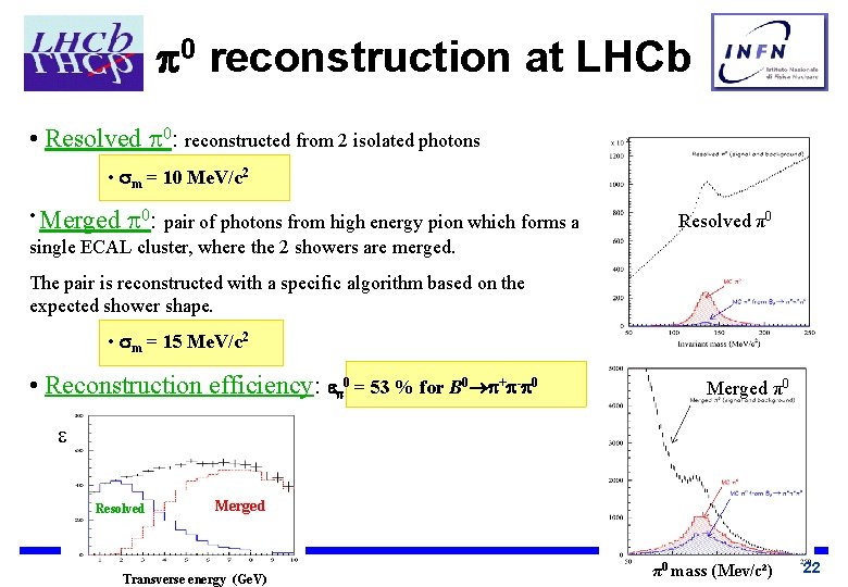  0 reconstruction at LHCb • Resolved p 0: reconstructed from 2 isolated photons