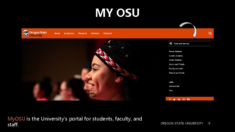 MY OSU My. OSU is the University's portal for students, faculty, and staff. .