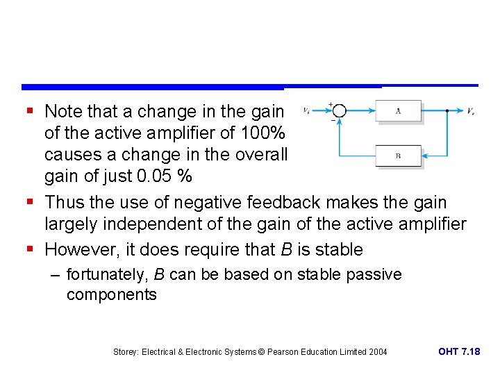 § Note that a change in the gain of the active amplifier of 100%