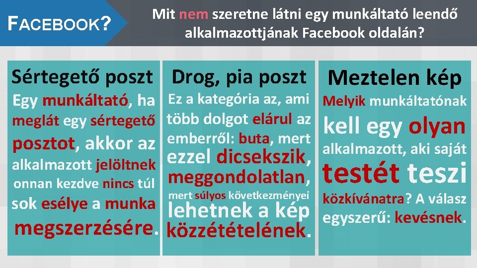 FACEBOOK? Mit nem szeretne látni egy munkáltató leendő alkalmazottjának Facebook oldalán? Sértegető poszt Drog,