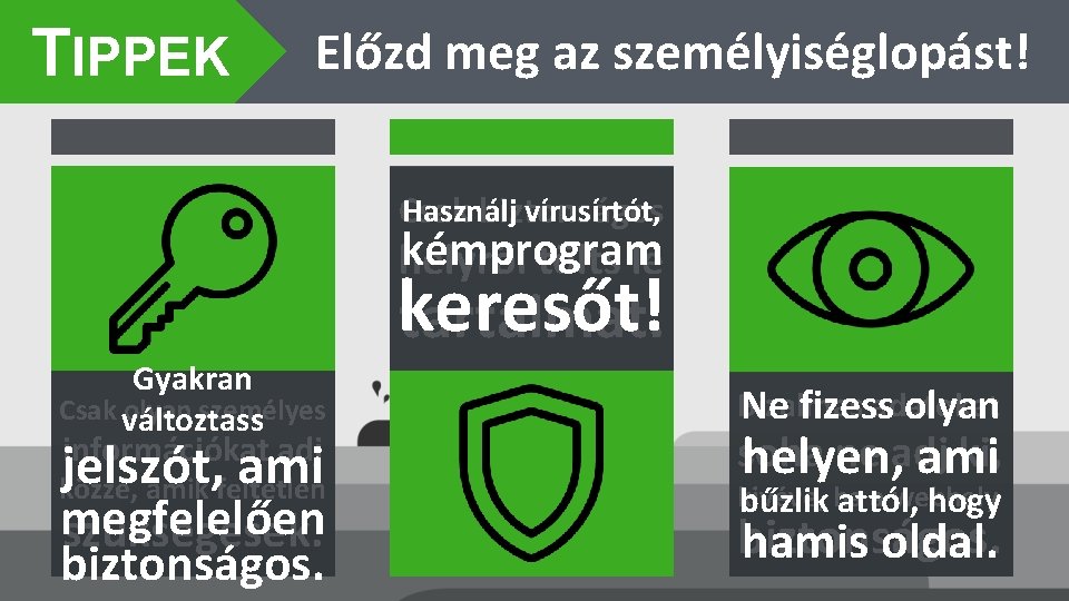 TIPPEK Előzd meg az személyiséglopást! Használj vírusírtót, Csak biztonságos kémprogram helyről tölts le keresőt!