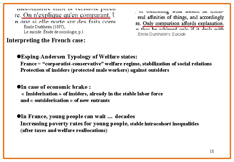 Émile Durkheim (1897), Le suicide. Étude de sociologie, p. 1 Emile Durkheim’s Suicide Interpreting