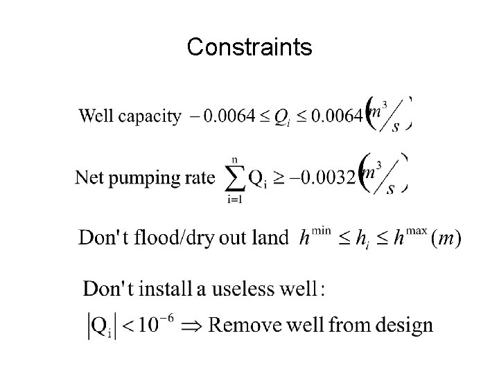Constraints Constraints