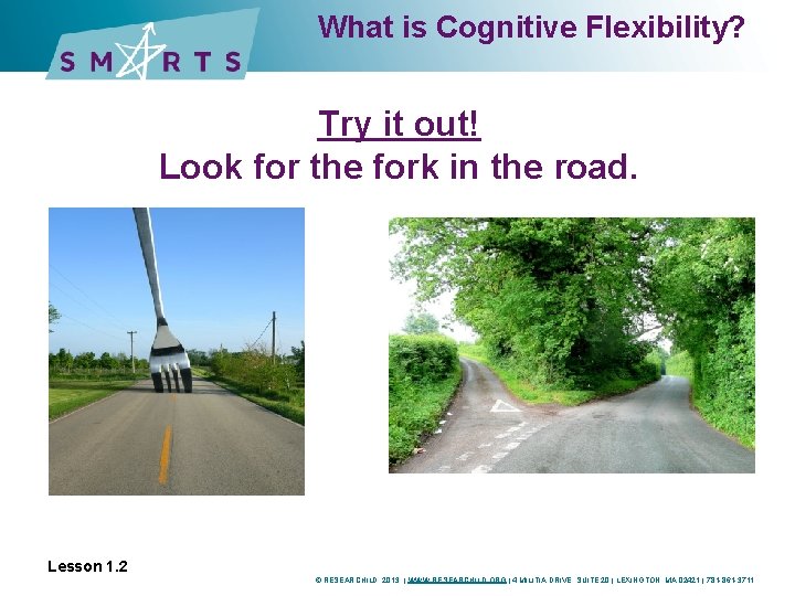 What is Cognitive Flexibility? Try it out! Look for the fork in the road. What is Cognitive Flexibility? Try it out! Look for the fork in the road.