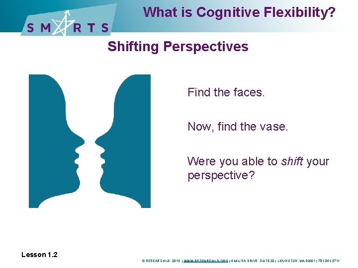 What is Cognitive Flexibility? Shifting Perspectives Find the faces. Now, find the vase. Were