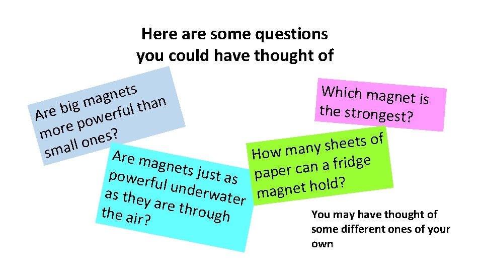 Here are some questions you could have thought of s Which magnet i t