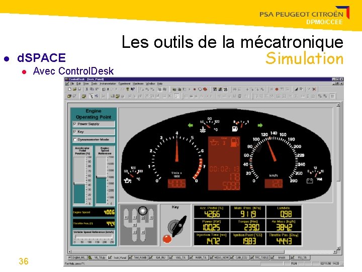 DPMO/CCEE l d. SPACE l 36 Avec Control. Desk Les outils de la mécatronique