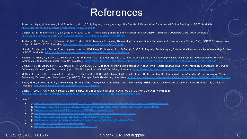 References • Jones, N. , Arye, M. , Cesareo, J. , & Freedman, M.