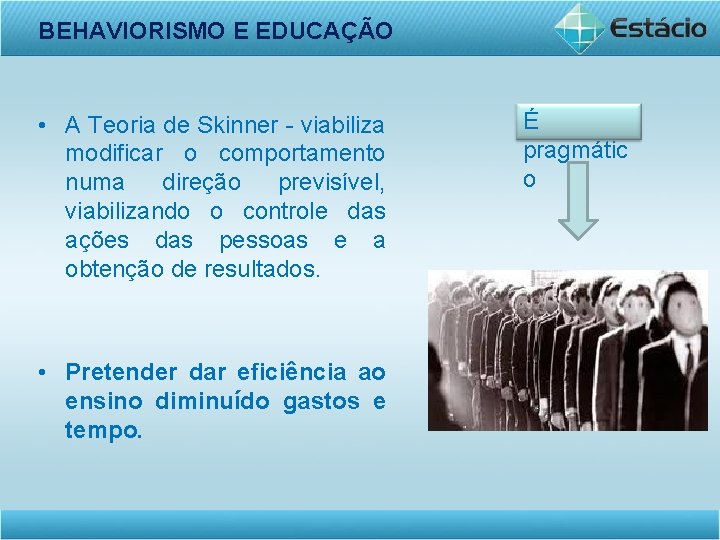 PSICOLOGIA DA EDUCAO Aula 5 BEHAVIORISMO Objetivos da