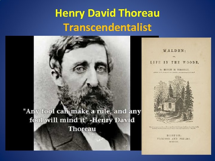 Henry David Thoreau Transcendentalist 
