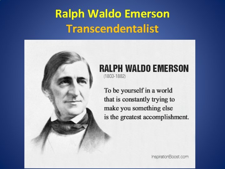 Ralph Waldo Emerson Transcendentalist 