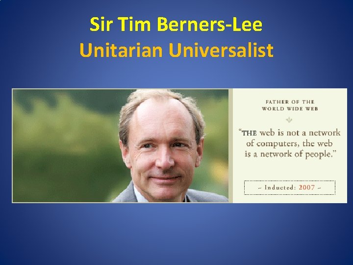 Sir Tim Berners-Lee Unitarian Universalist 