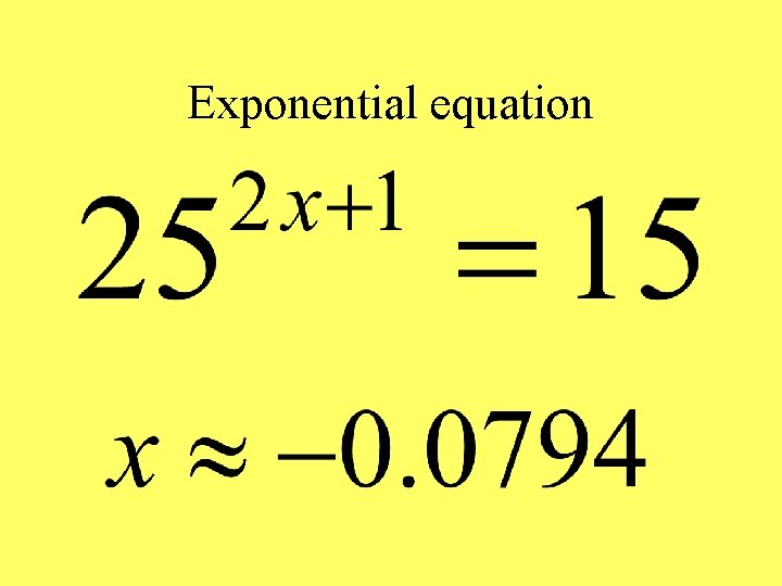 Exponential equation 