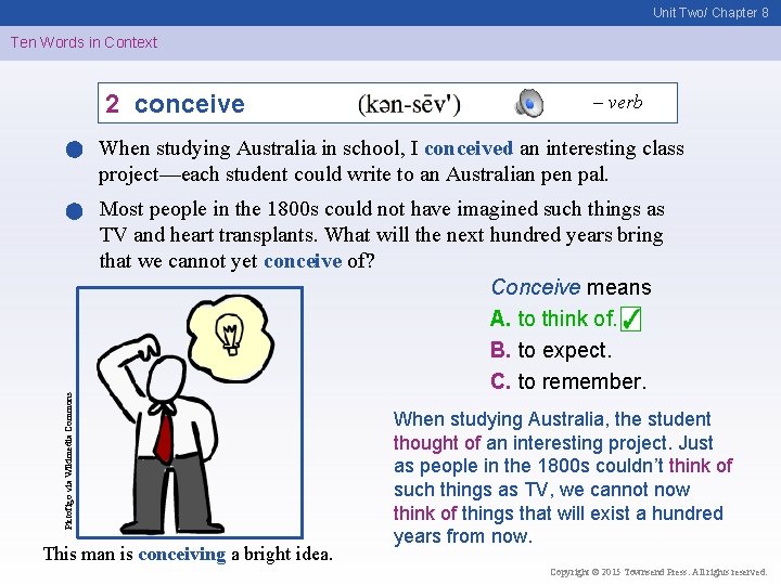 Unit Two/ Chapter 8 Ten Words in Context 2 conceive – verb Pictofigo via