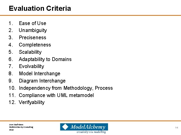 Evaluation Criteria 1. 2. 3. 4. 5. 6. 7. 8. 9. 10. 11. 12.