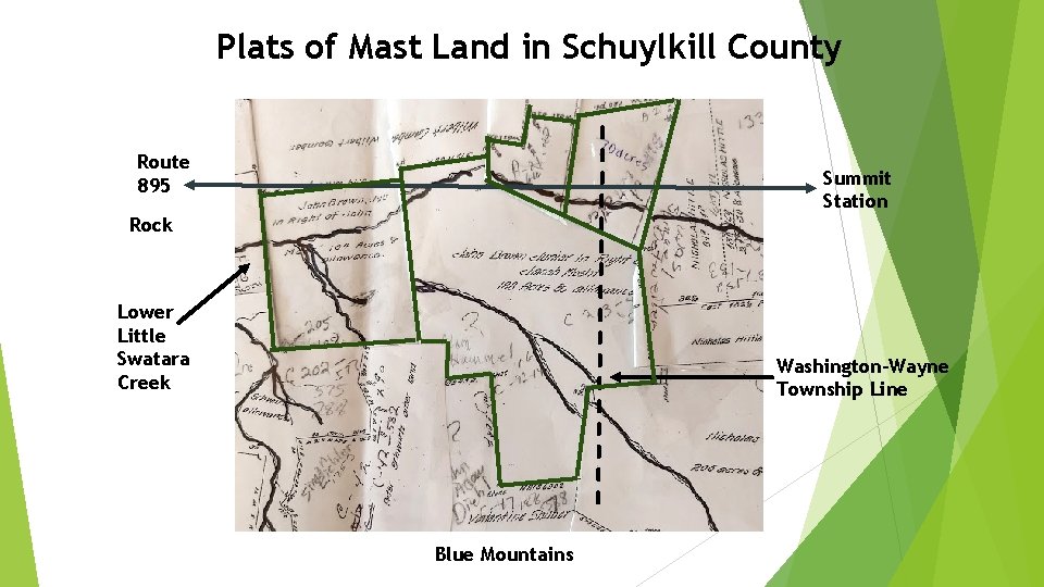 Plats of Mast Land in Schuylkill County Route 895 Summit Station Rock Lower Little