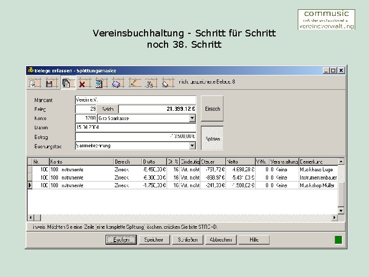 Vereinsbuchhaltung - Schritt für Schritt noch 38. Schritt 