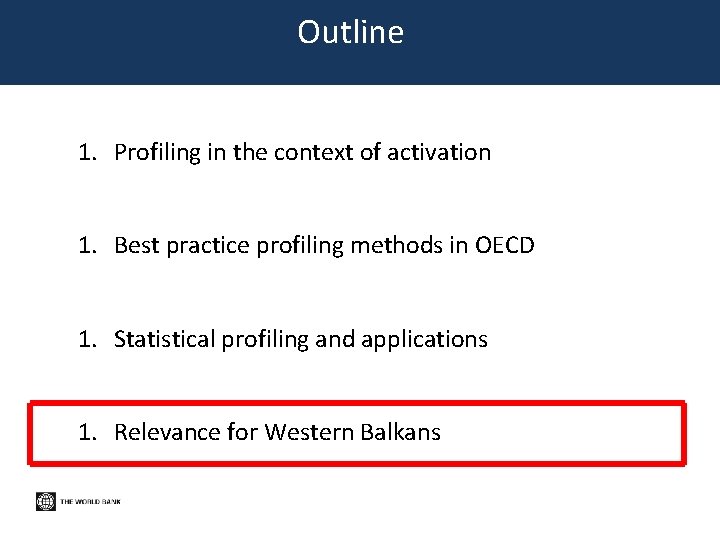 Outline 1. Profiling in the context of activation 1. Best practice profiling methods in