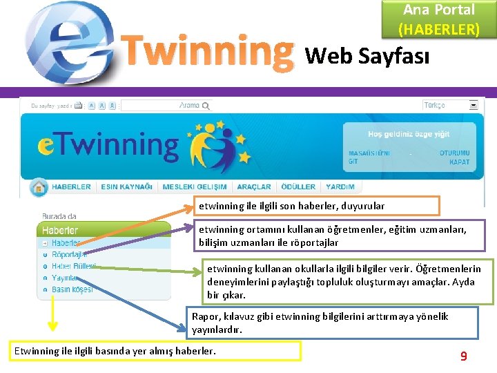 Ana Portal (HABERLER) Twinning Web Sayfası etwinning ile ilgili son haberler, duyurular etwinning ortamını