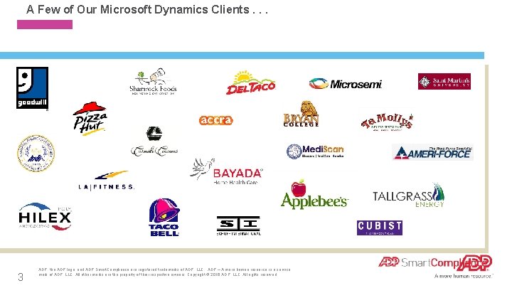 A Few of Our Microsoft Dynamics Clients. . . 3 ADP, the ADP logo,