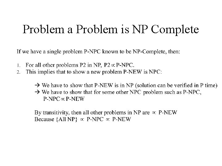 Problem a Problem is NP Complete 