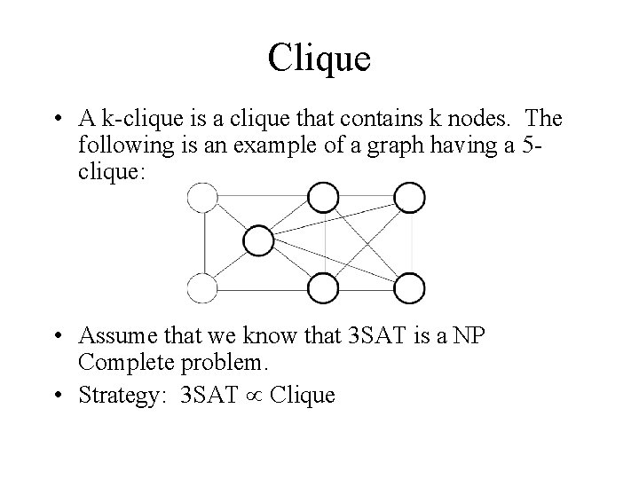 Clique • A k-clique is a clique that contains k nodes. The following is