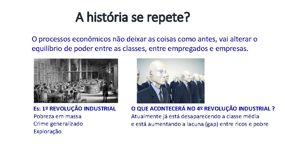 A história se repete? O processos econômicos não deixar as coisas como antes, vai