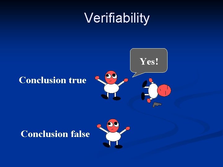 Verifiability Yes! Conclusion true Conclusion false 