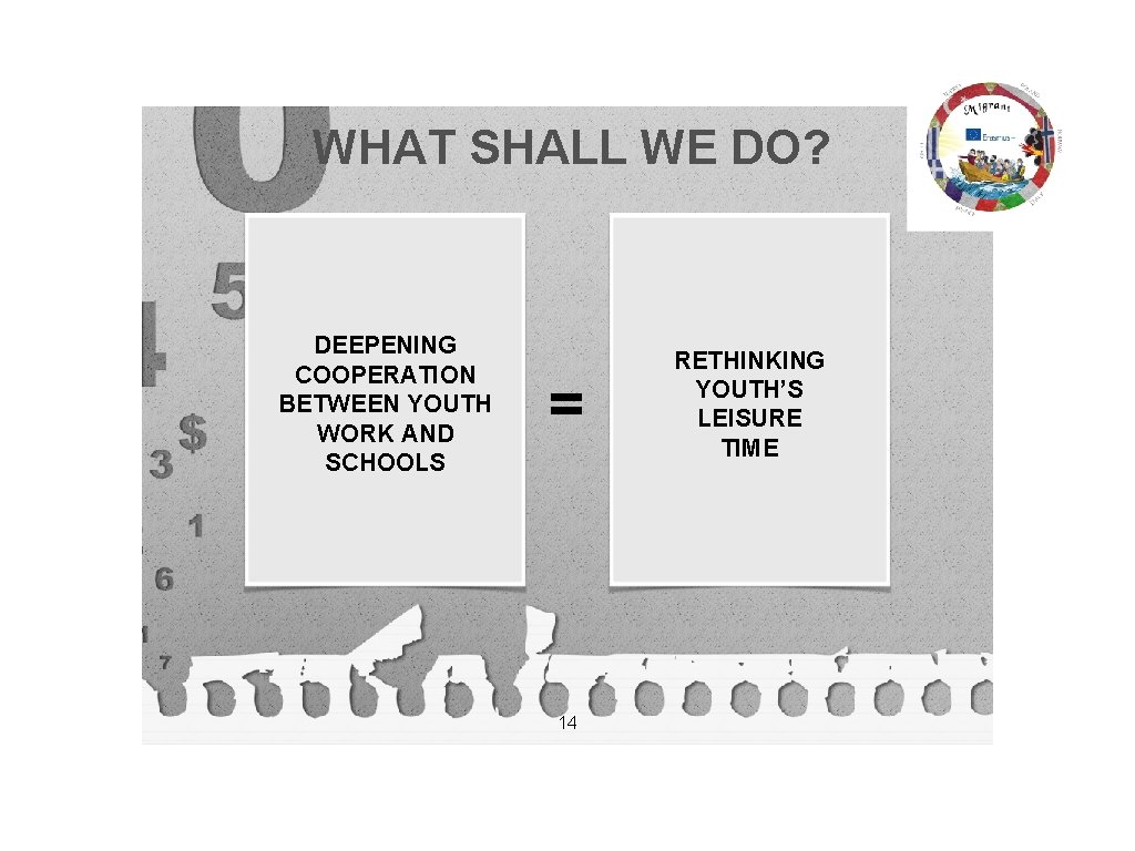 WHAT SHALL WE DO? DEEPENING COOPERATION BETWEEN YOUTH WORK AND SCHOOLS = 14 RETHINKING