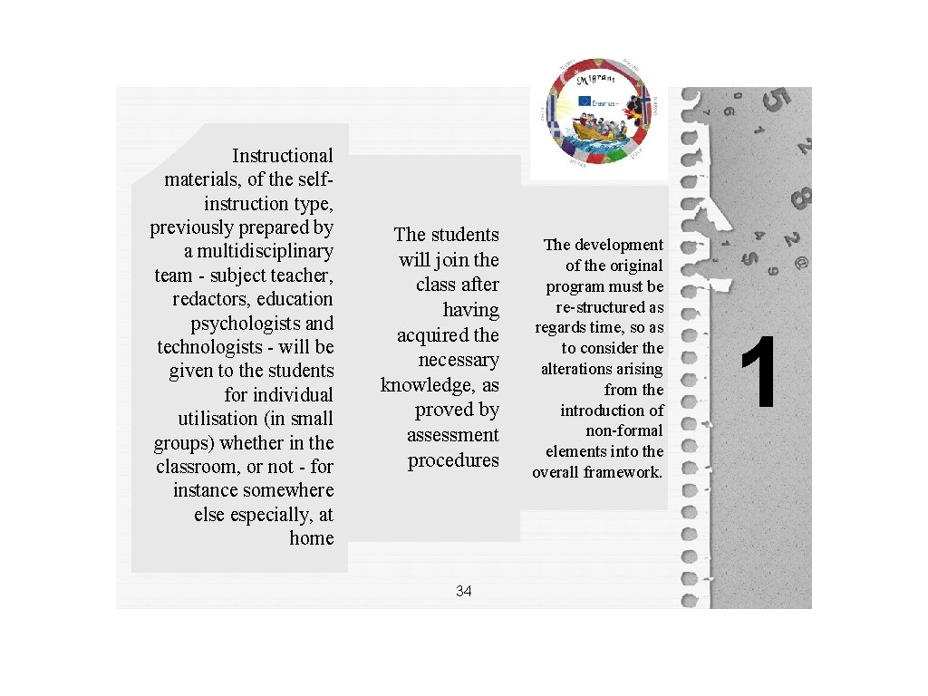 Instructional materials, of the selfinstruction type, previously prepared by a multidisciplinary team - subject