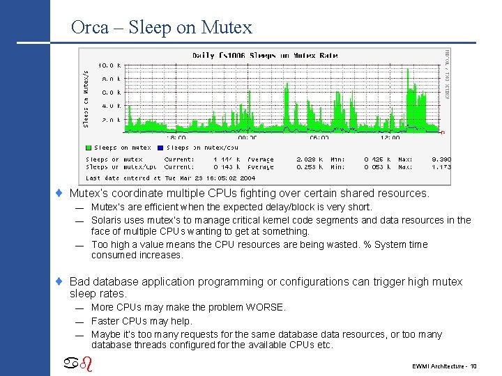 Orca – Sleep on Mutex ¨ Mutex’s coordinate multiple CPUs fighting over certain shared