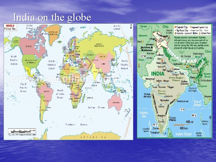 India on the globe 