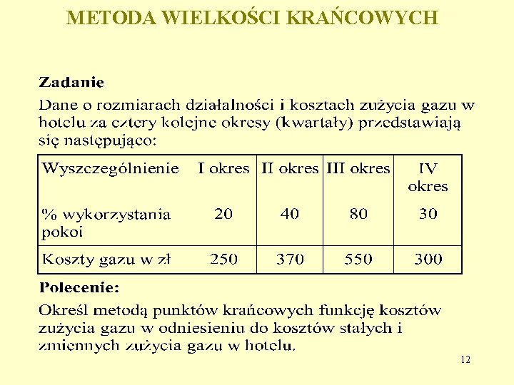 METODA WIELKOŚCI KRAŃCOWYCH 12 