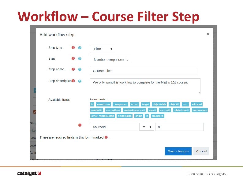 Workflow – Course Filter Step Workflow – Course Filter Step
