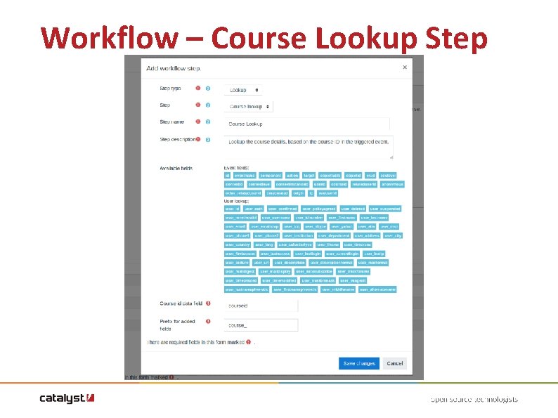 Workflow – Course Lookup Step Workflow – Course Lookup Step