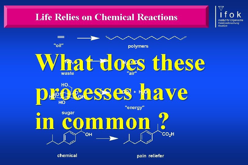 Life Relies on Chemical Reactions What does these processes have in common ? 