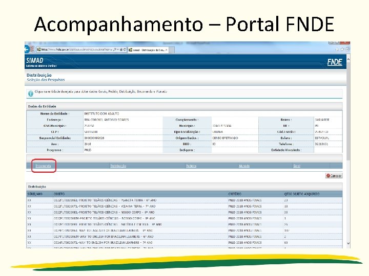 Acompanhamento – Portal FNDE 